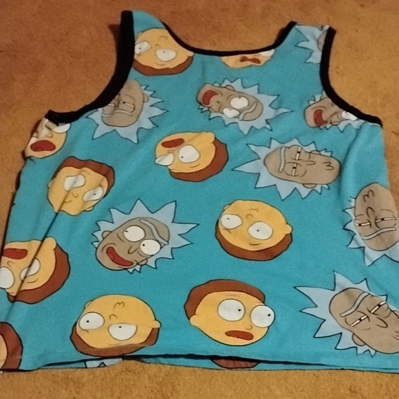 Vintage Cartoon Rick and Morty Blue Tank Top - Picture 4 of 4